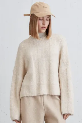 FUZZY RIBBED SWEATER