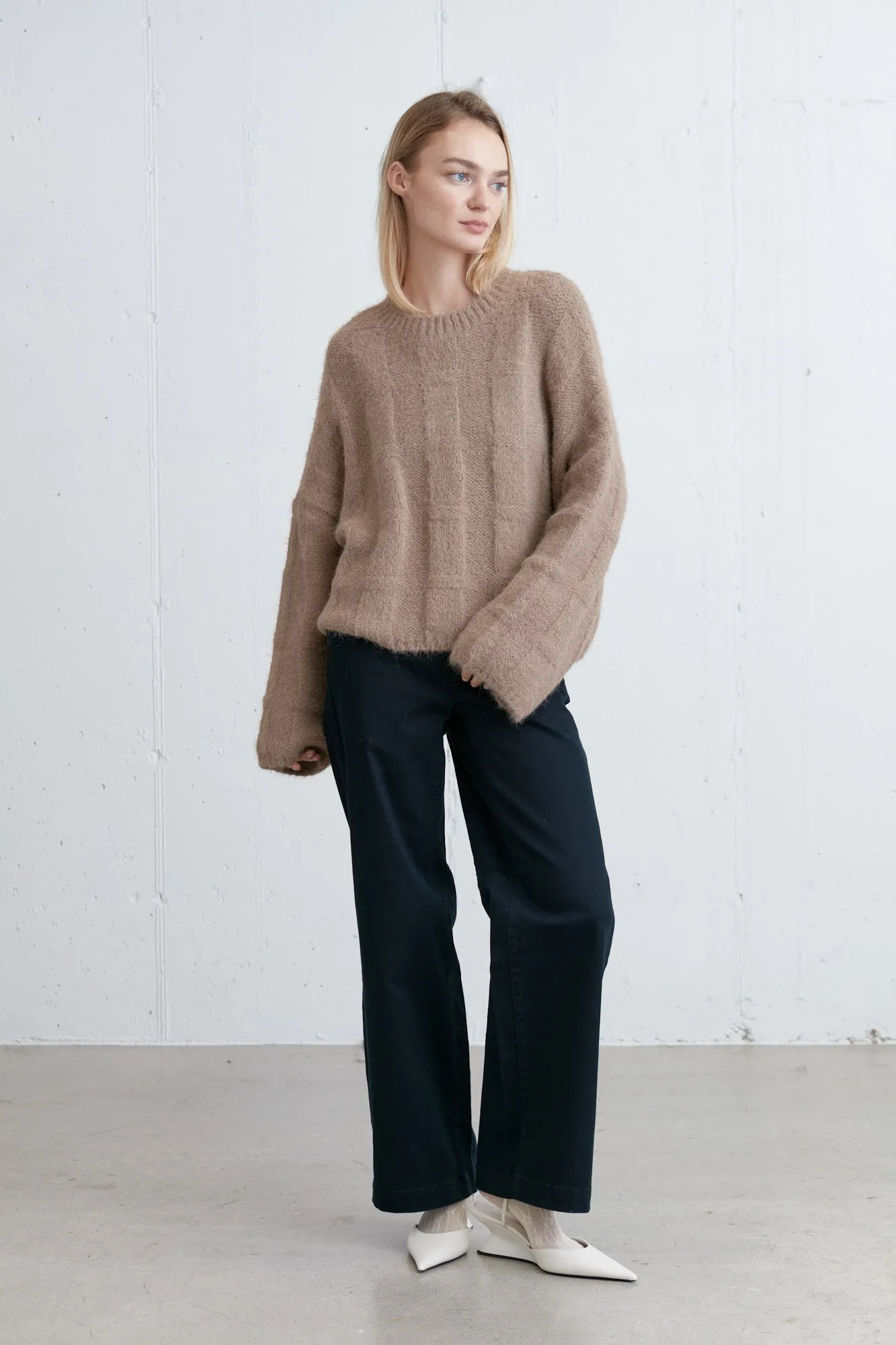 FUZZY RIBBED SWEATER