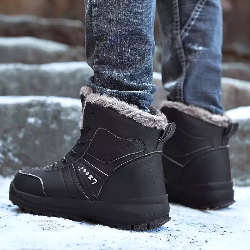 Genuine Leather Fashion Men's Snow Boots