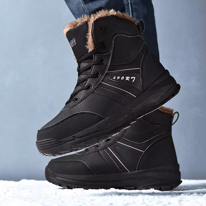 Genuine Leather Fashion Men's Snow Boots