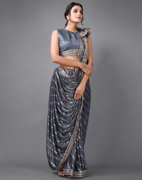 Grey Silk Saree