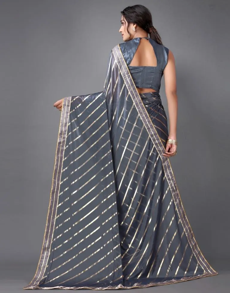 Grey Silk Saree