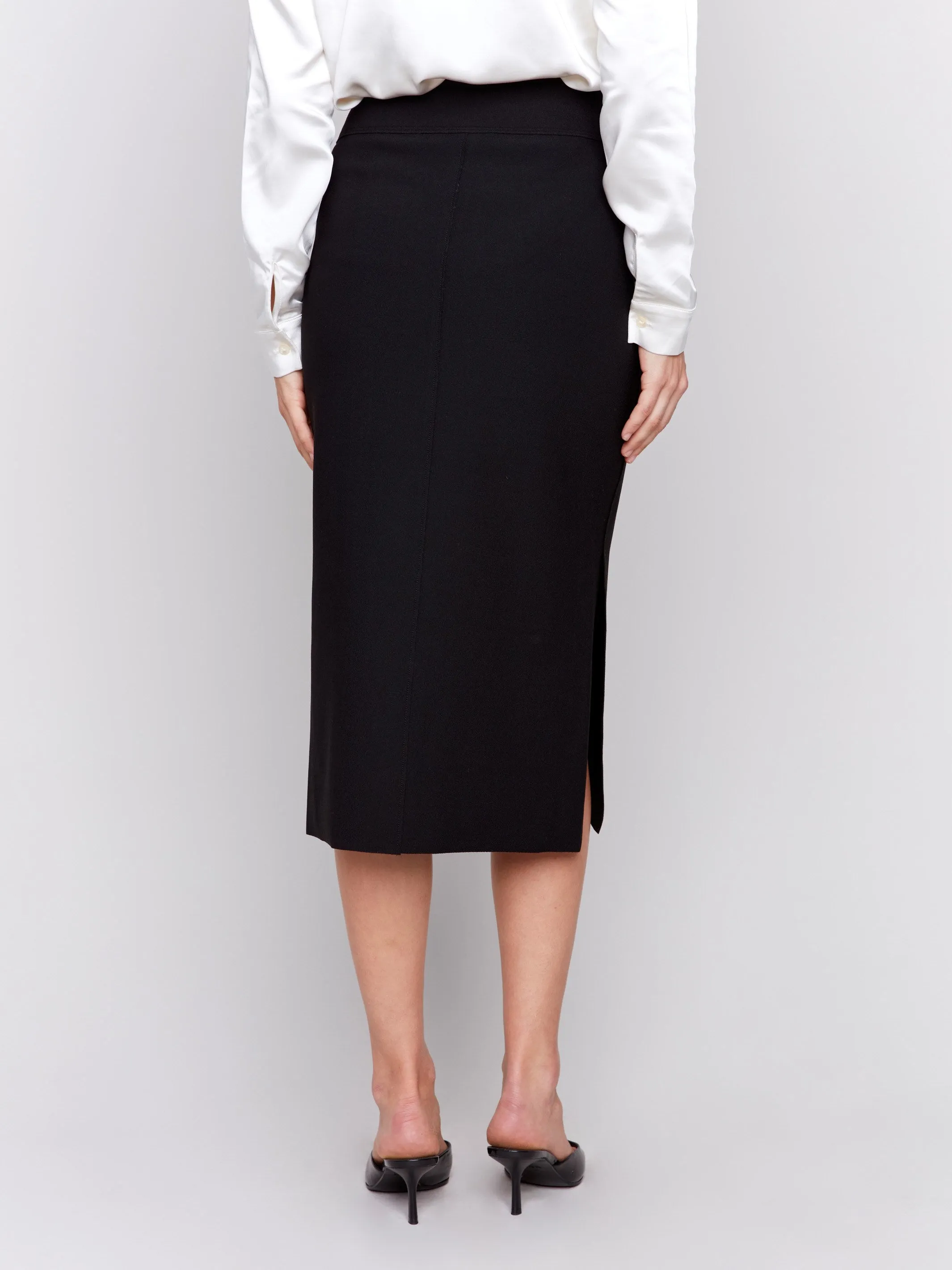 Gutsy Crepe Skirt with Patch Pockets - Black