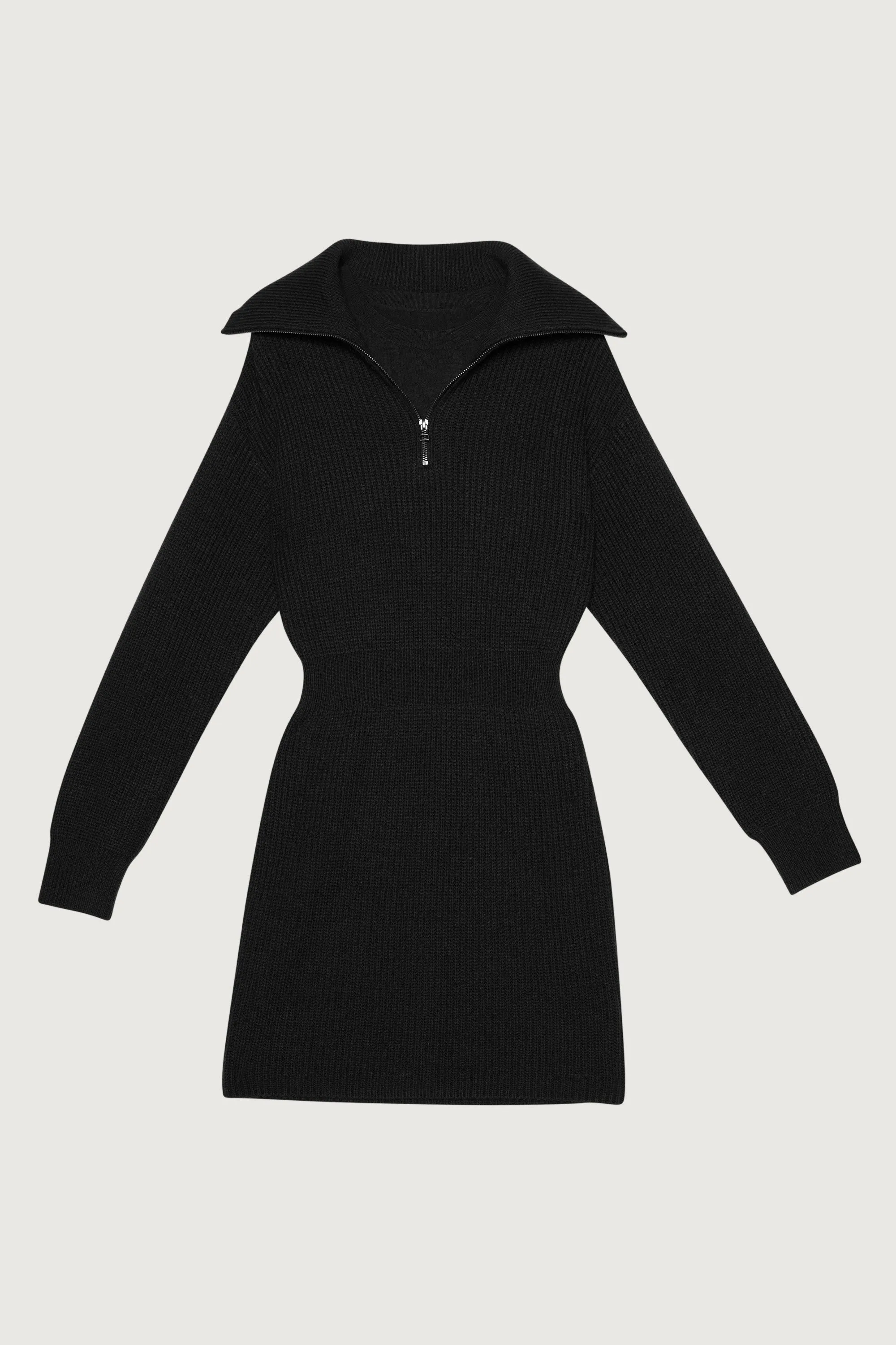 HALF ZIP SWEATER DRESS