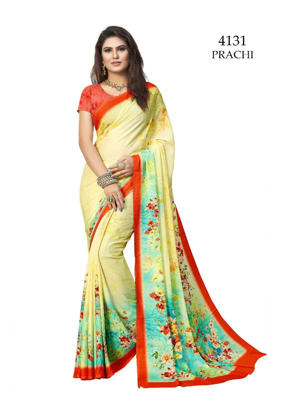 Kessi Presents Prachi Georgette Printed Fancy Designer Sarees