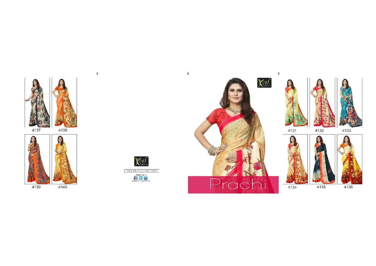 Kessi Presents Prachi Georgette Printed Fancy Designer Sarees