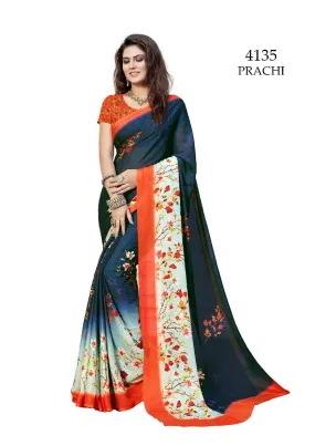 Kessi Presents Prachi Georgette Printed Fancy Designer Sarees