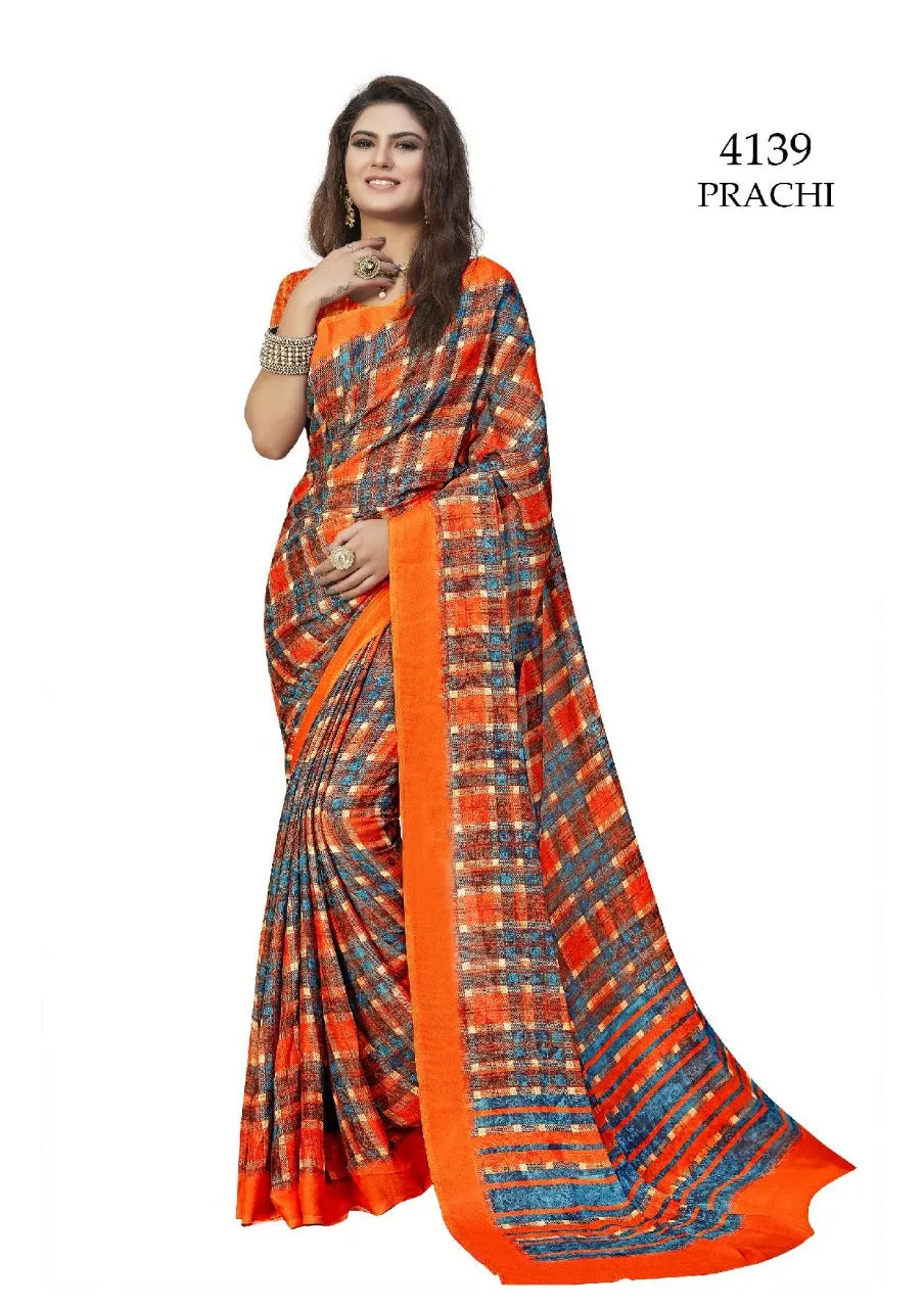 Kessi Presents Prachi Georgette Printed Fancy Designer Sarees