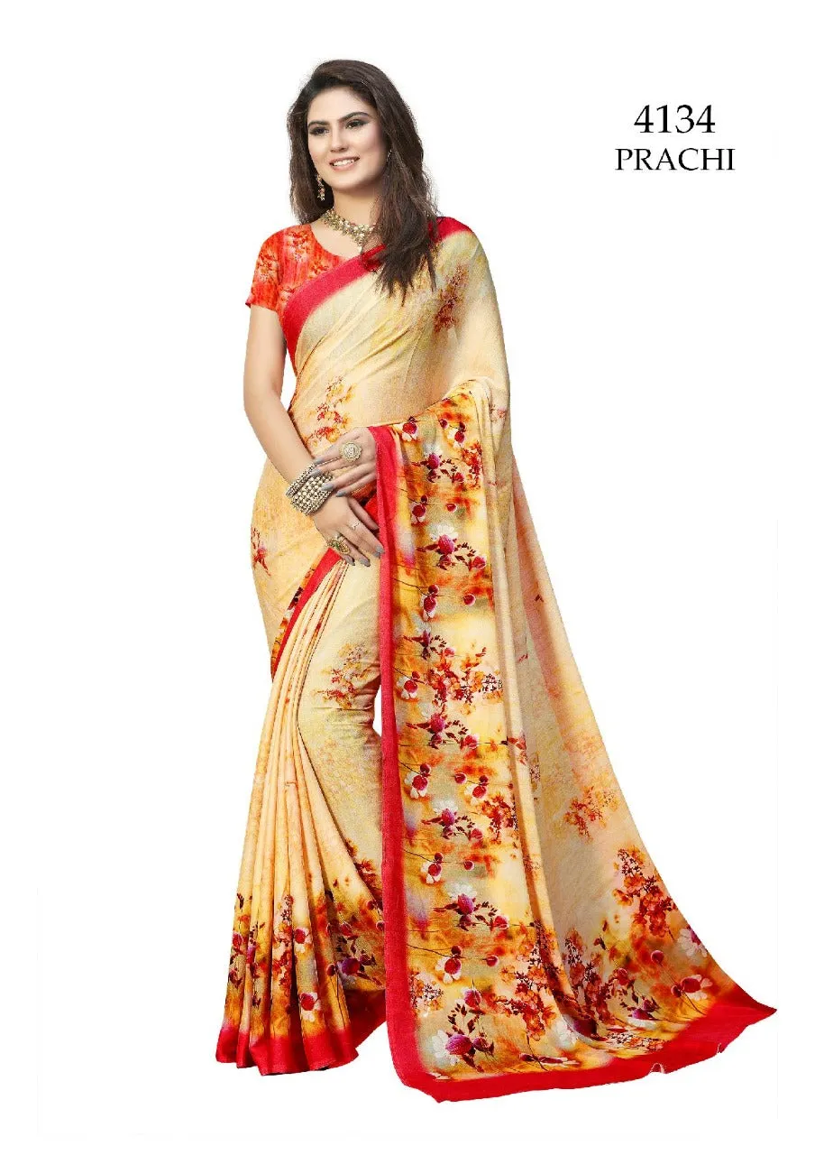 Kessi Presents Prachi Georgette Printed Fancy Designer Sarees