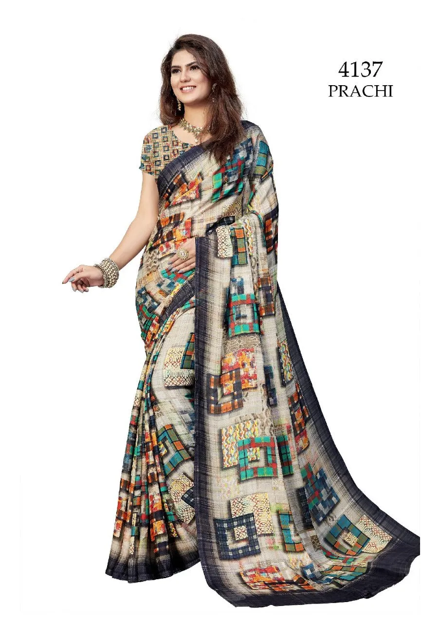 Kessi Presents Prachi Georgette Printed Fancy Designer Sarees