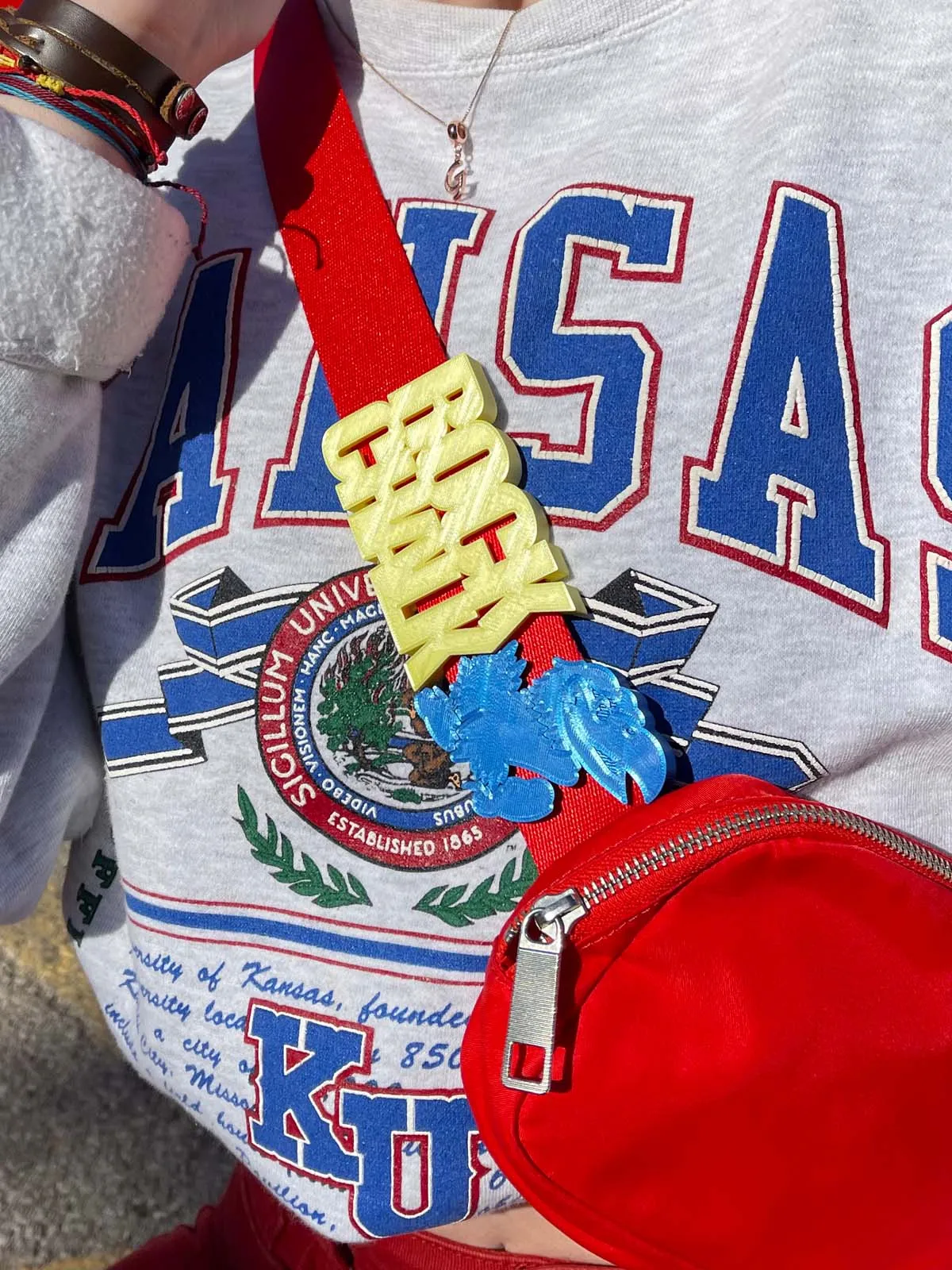 KU Varsity Collection Belt and Bag Charm