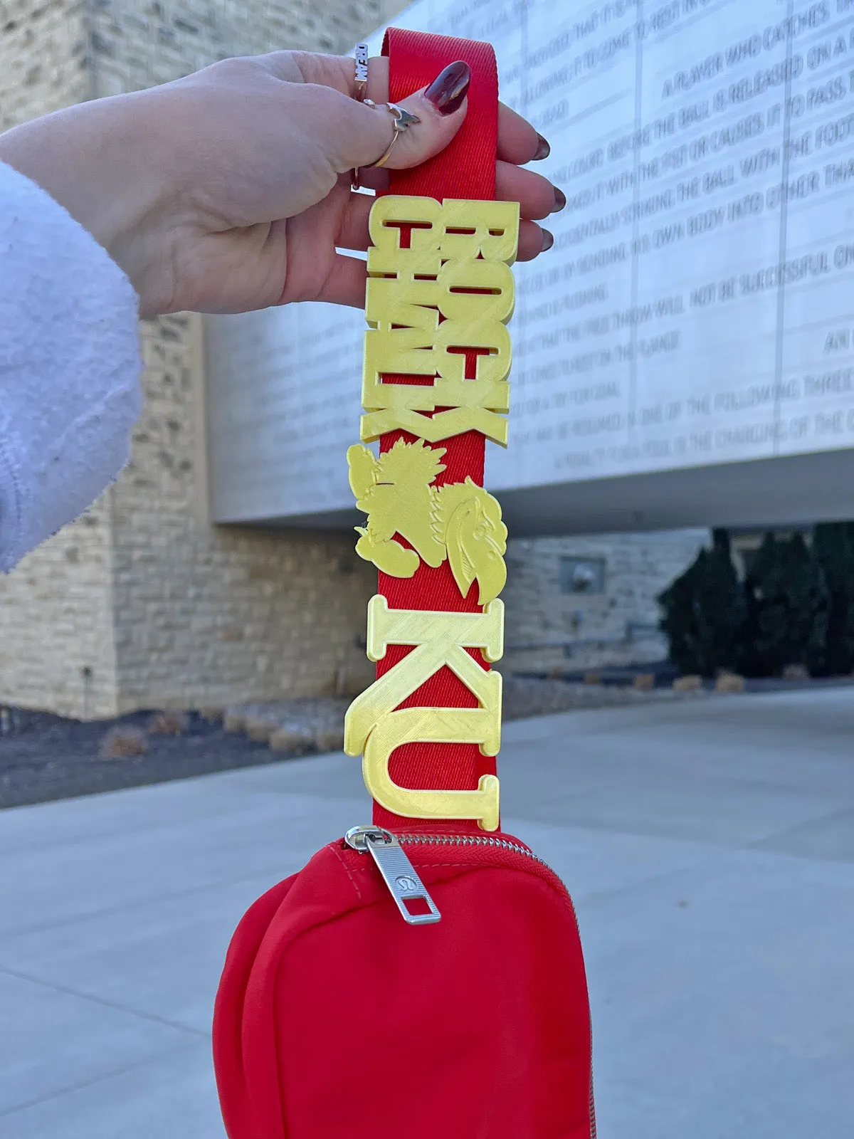 KU Varsity Collection Belt and Bag Charm