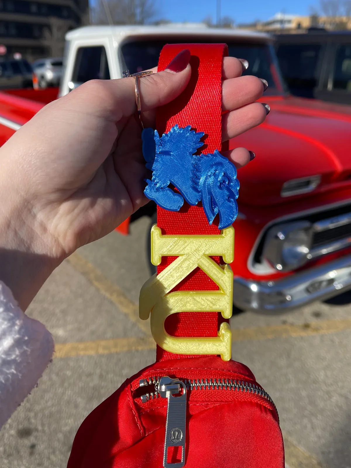 KU Varsity Collection Belt and Bag Charm