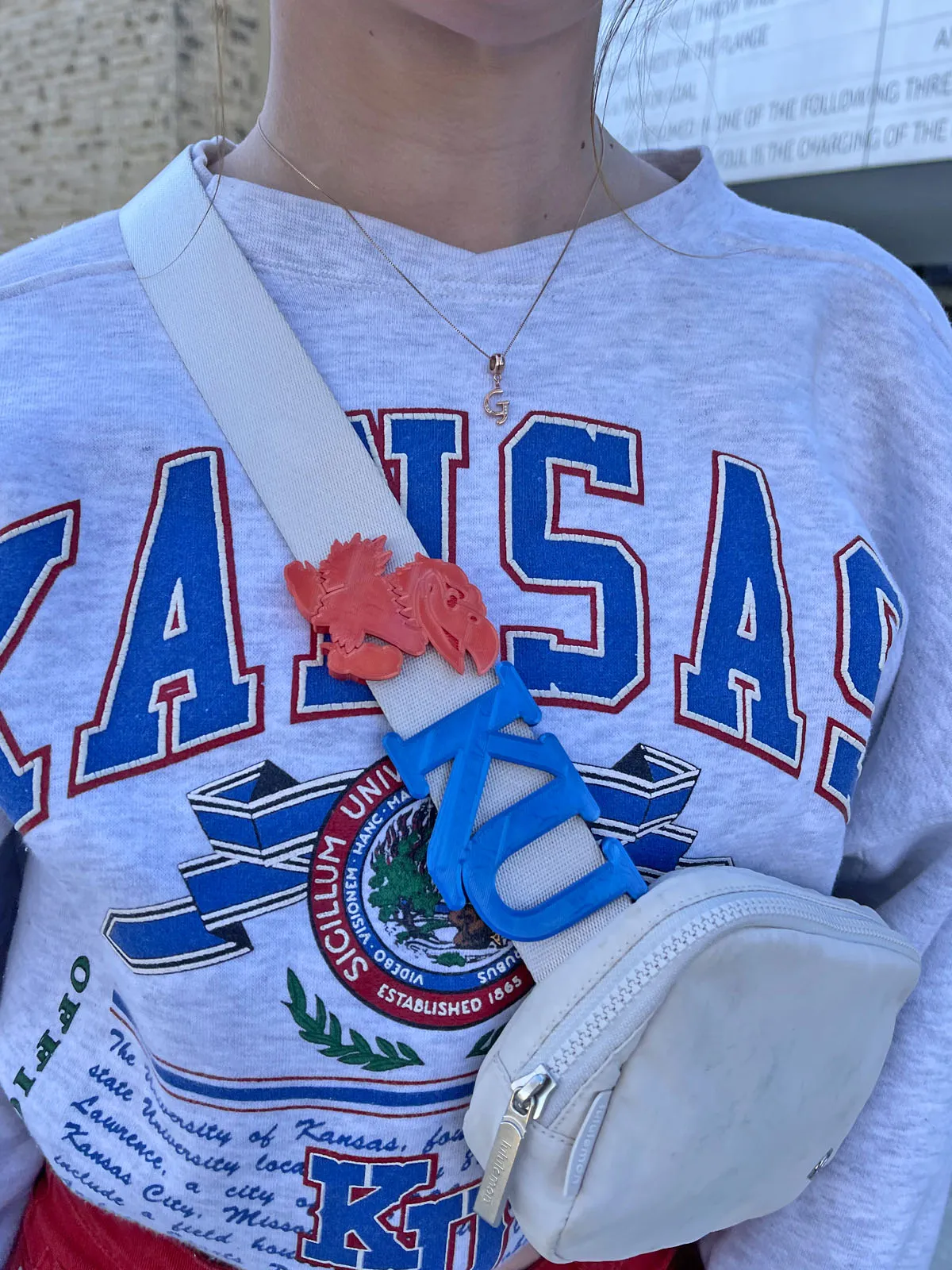 KU Varsity Collection Belt and Bag Charm