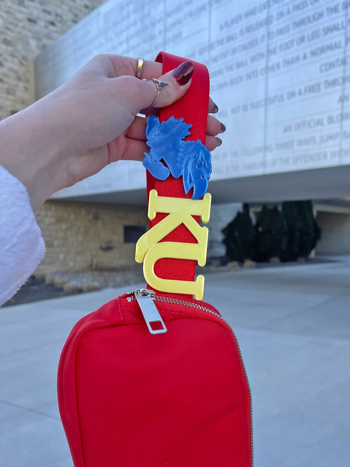 KU Varsity Collection Belt and Bag Charm