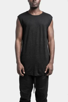 Lightweight linen tank top, Noir