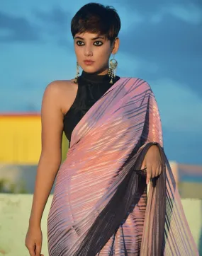 Lilac Georgette Saree