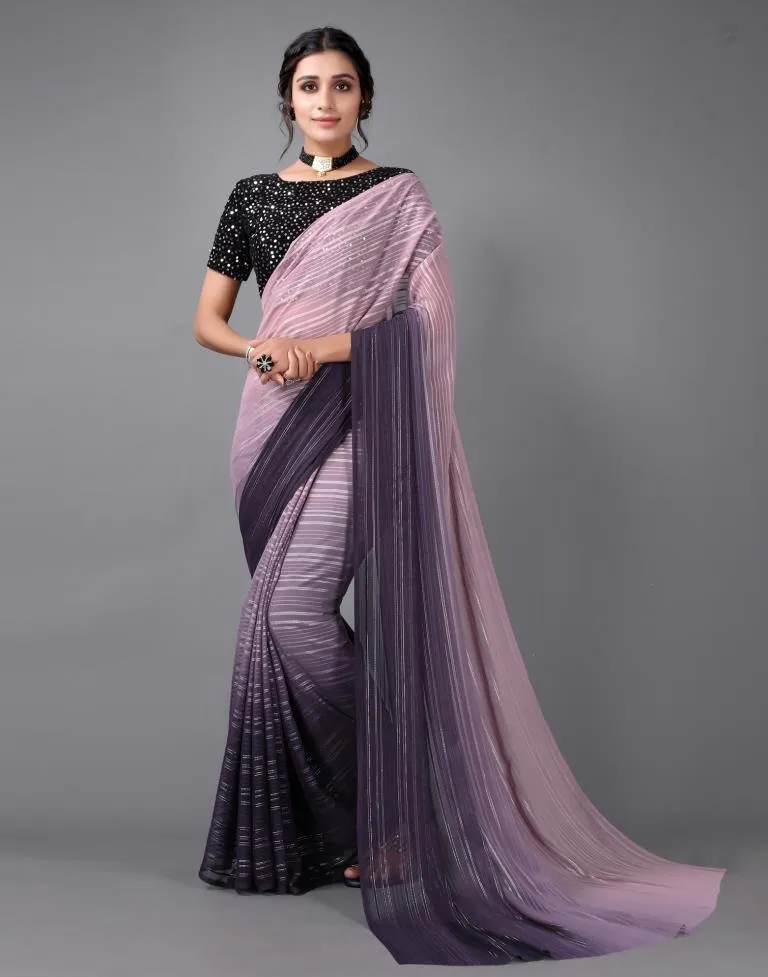 Lilac Georgette Saree