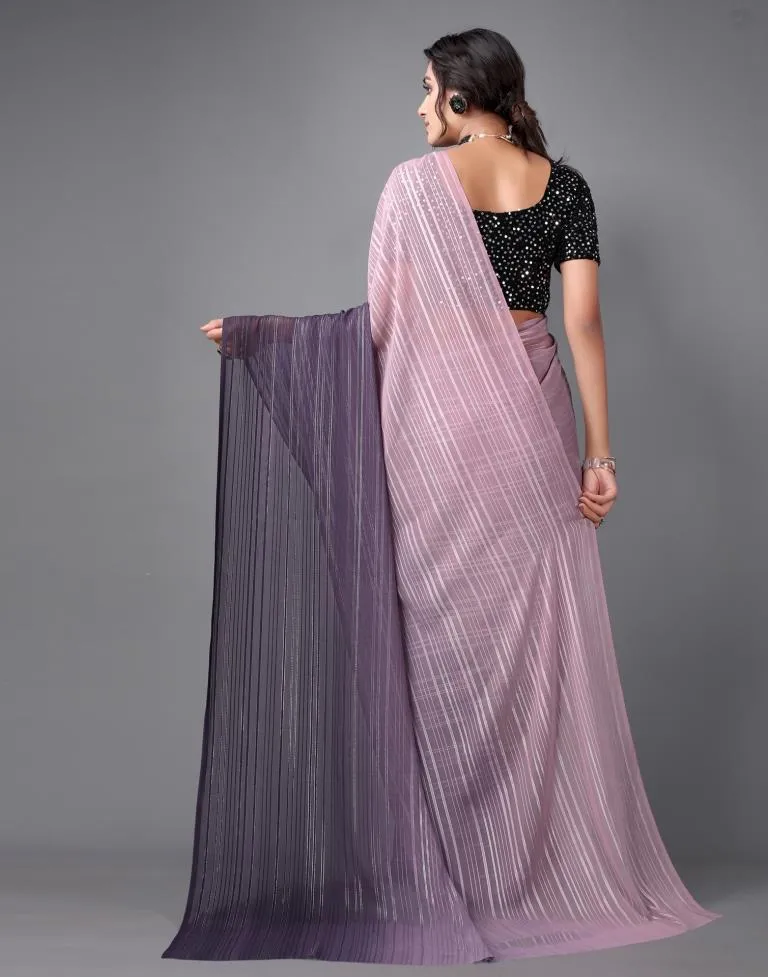 Lilac Georgette Saree