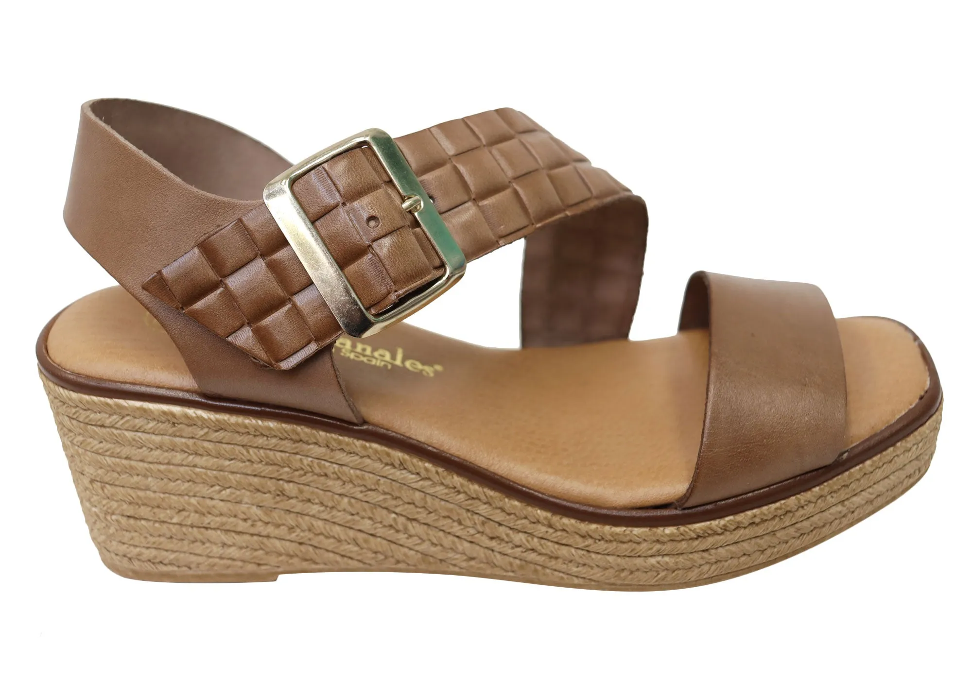 Lola Canales Kristine Womens Spanish Leather Wedge Sandals