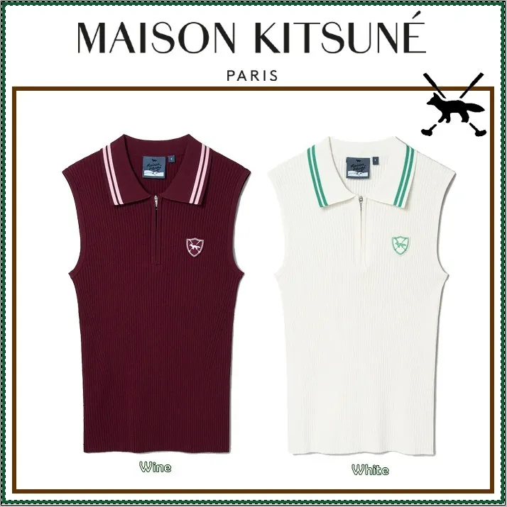 MAISON KITSUNE  |Sleeveless Street Style Plain Logo Tanks & Camisoles