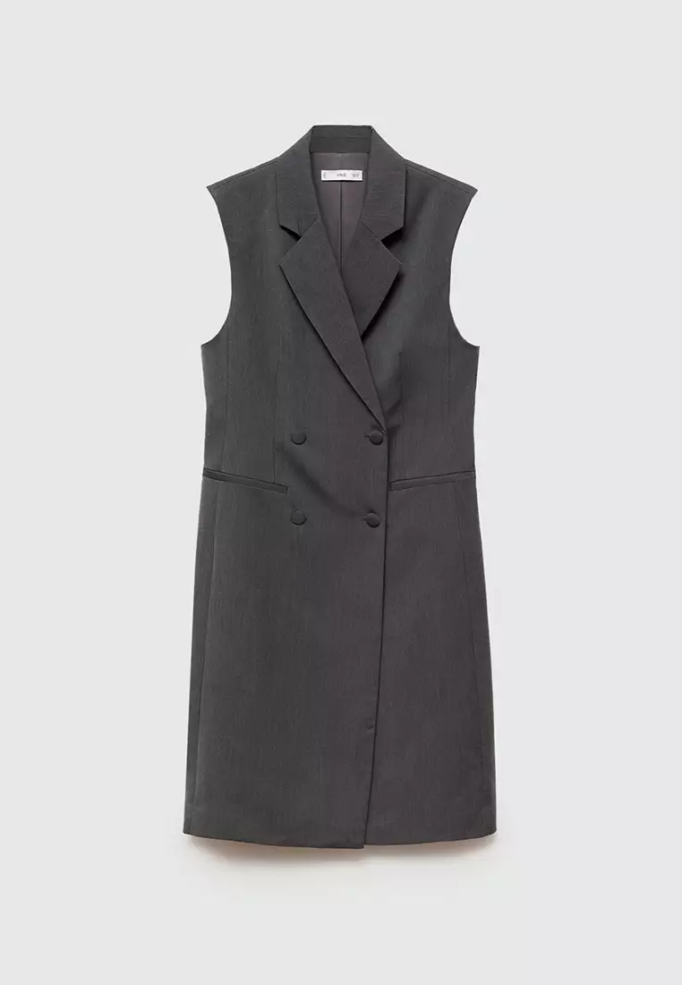 Mango Long Buttoned Waistcoat