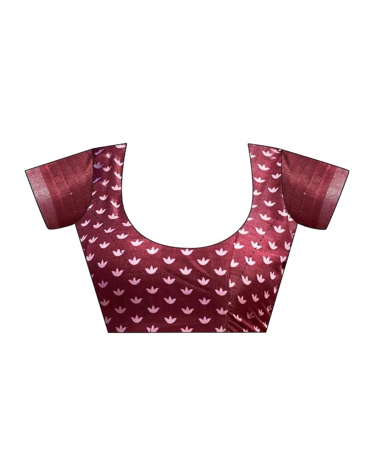 Maroon Silk Printed Sarees