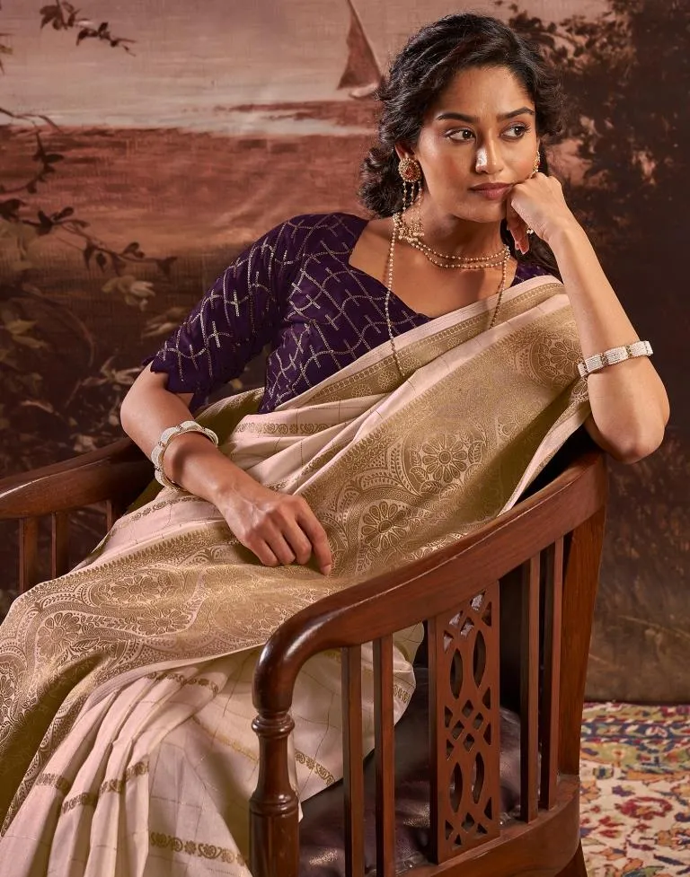 Mauve Silk Plain Sarees