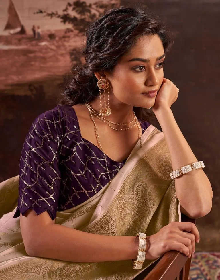 Mauve Silk Plain Sarees