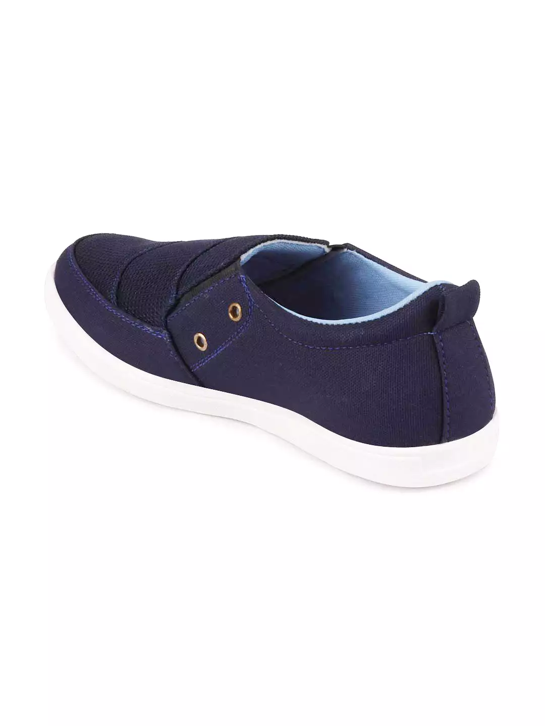 Men Blue Casual Canvas Slip-On Loafers