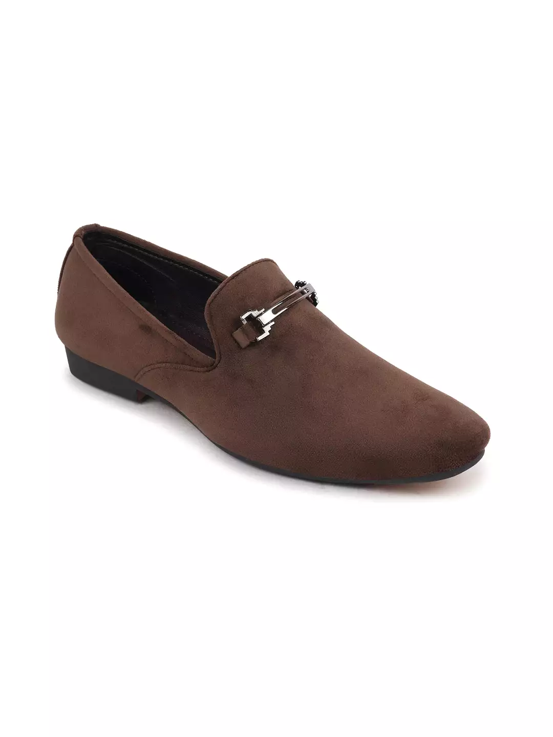 Men Brown Casual Velvet Slip-On Loafers