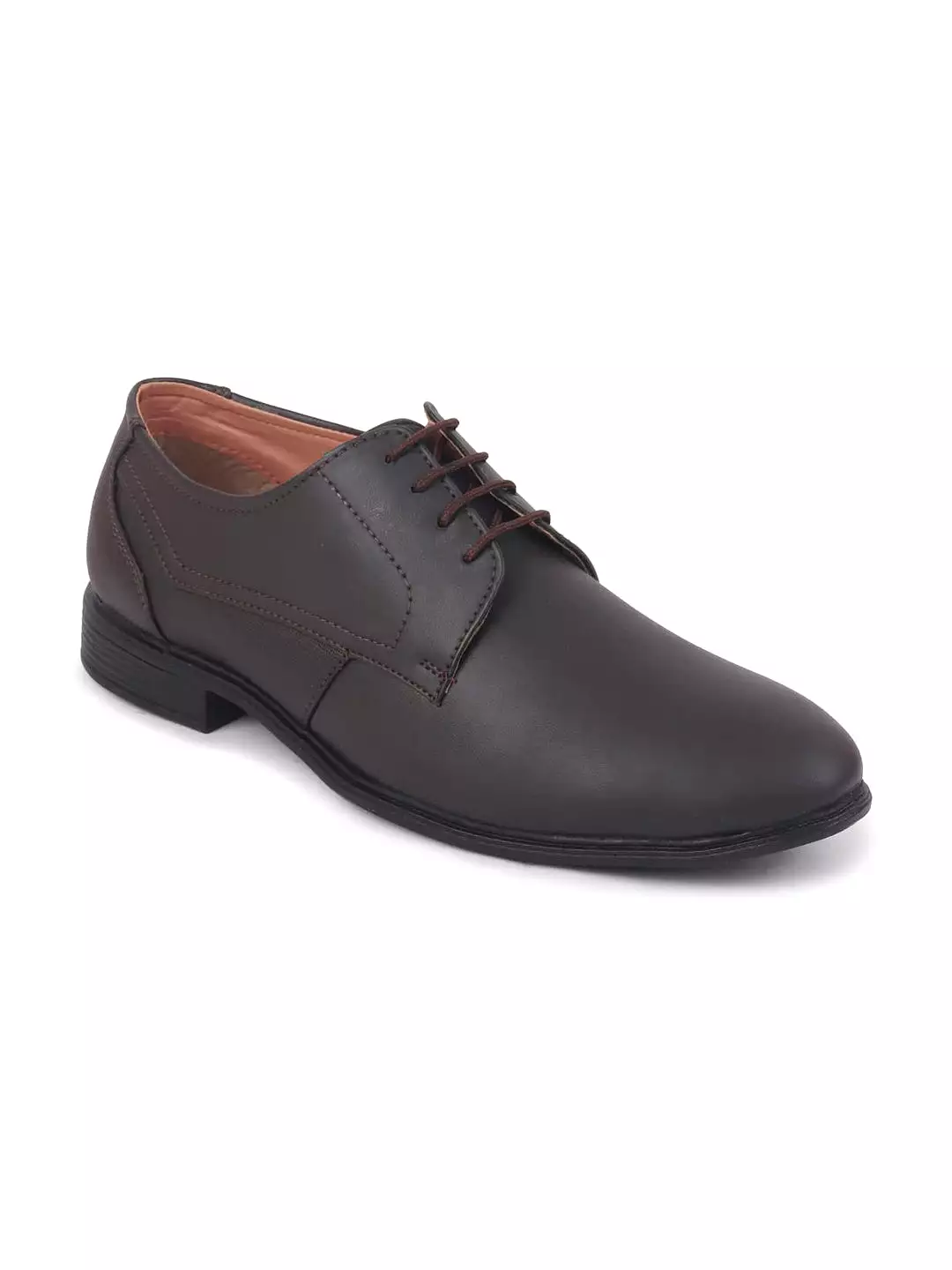 Men Brown Formal Lace-Up Oxford Shoes