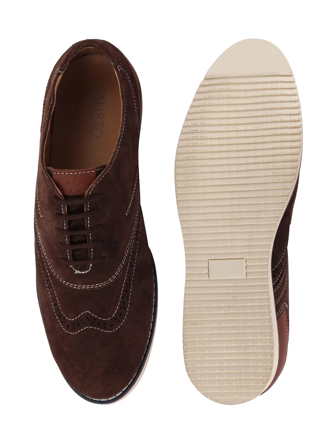 Men Brown Suede Leather Oxford Casual Shoes