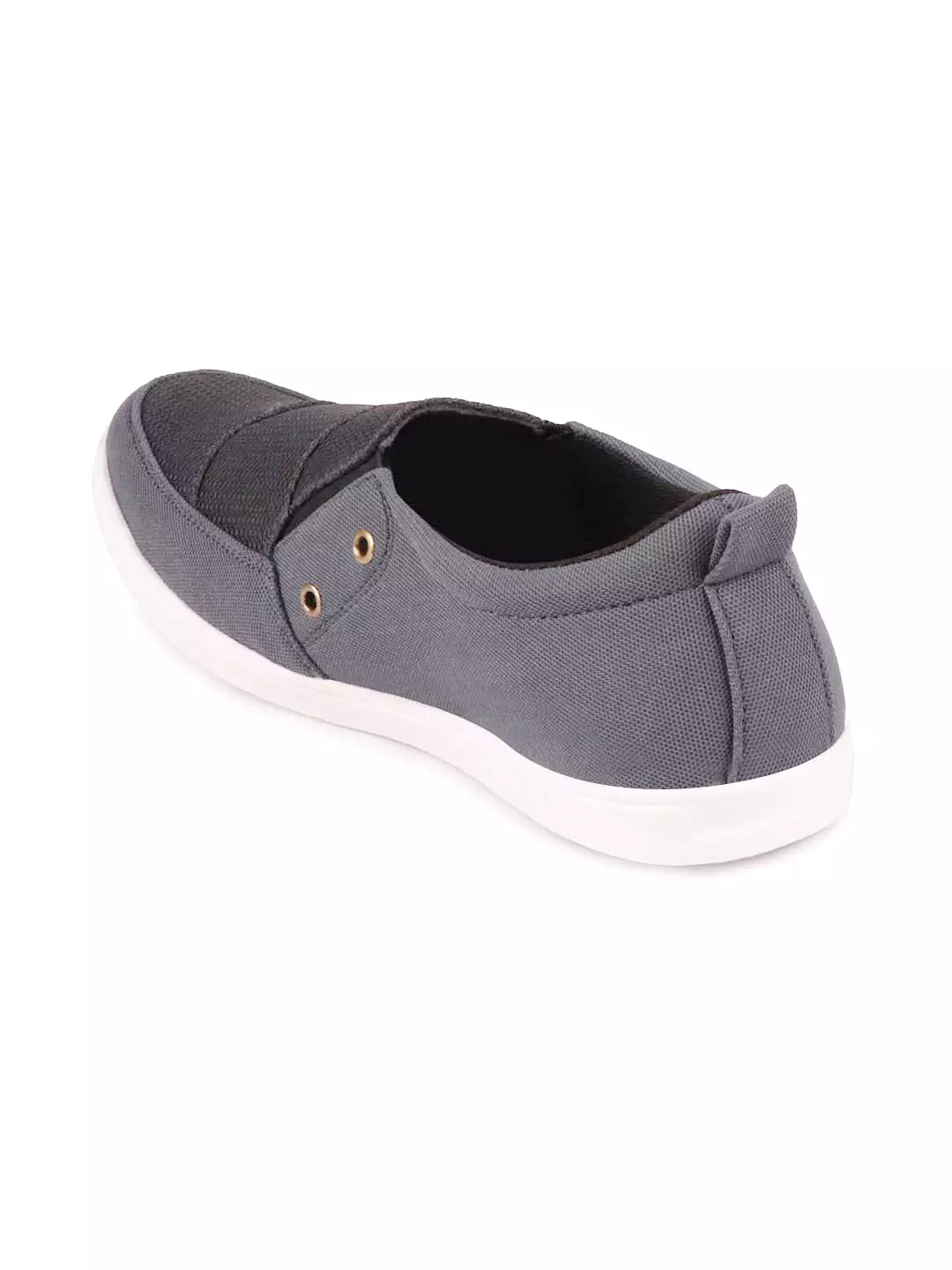 Men Grey Casual Canvas Slip-On Loafers