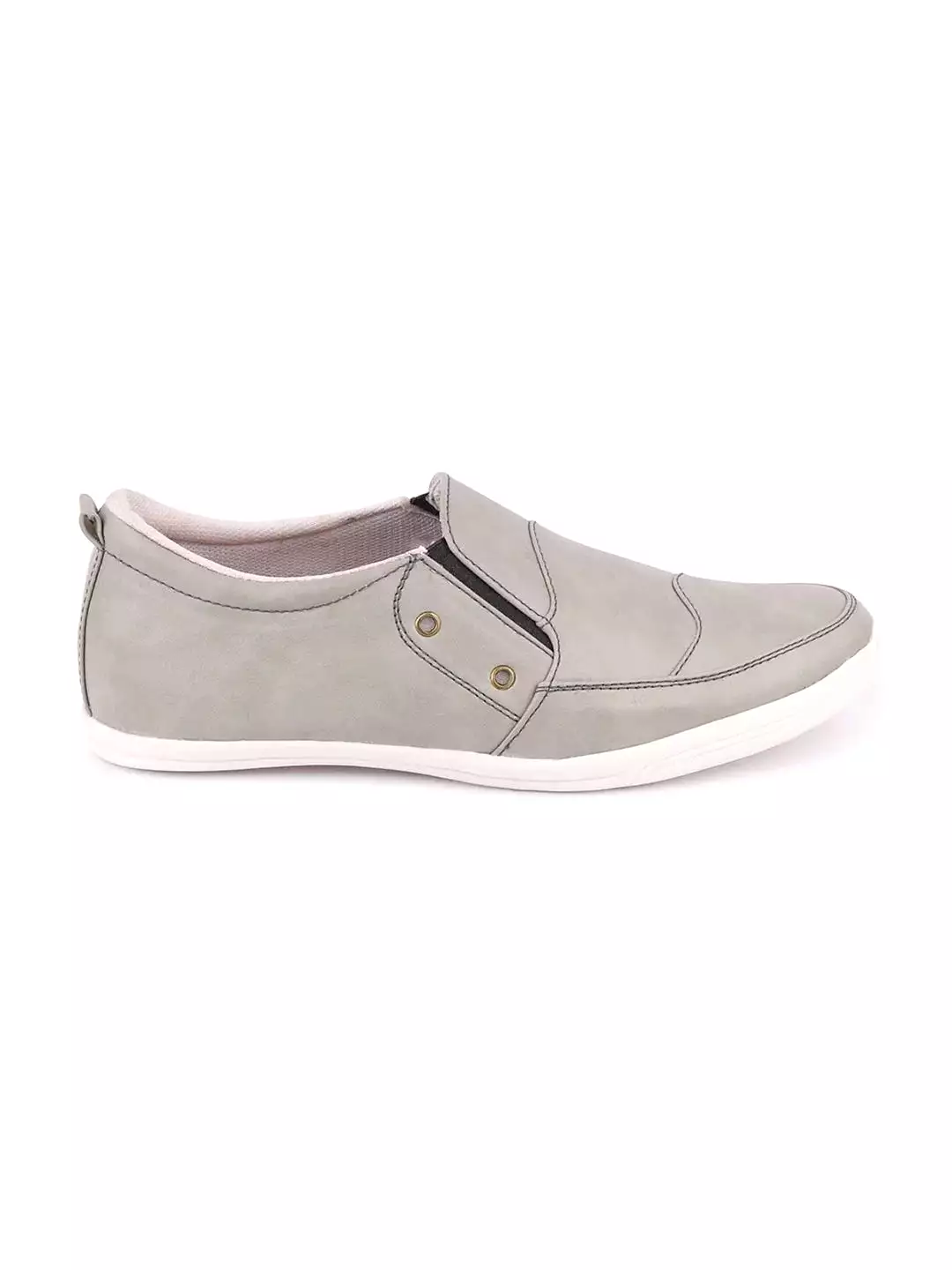 Men Grey Casual Slip-On Loafers