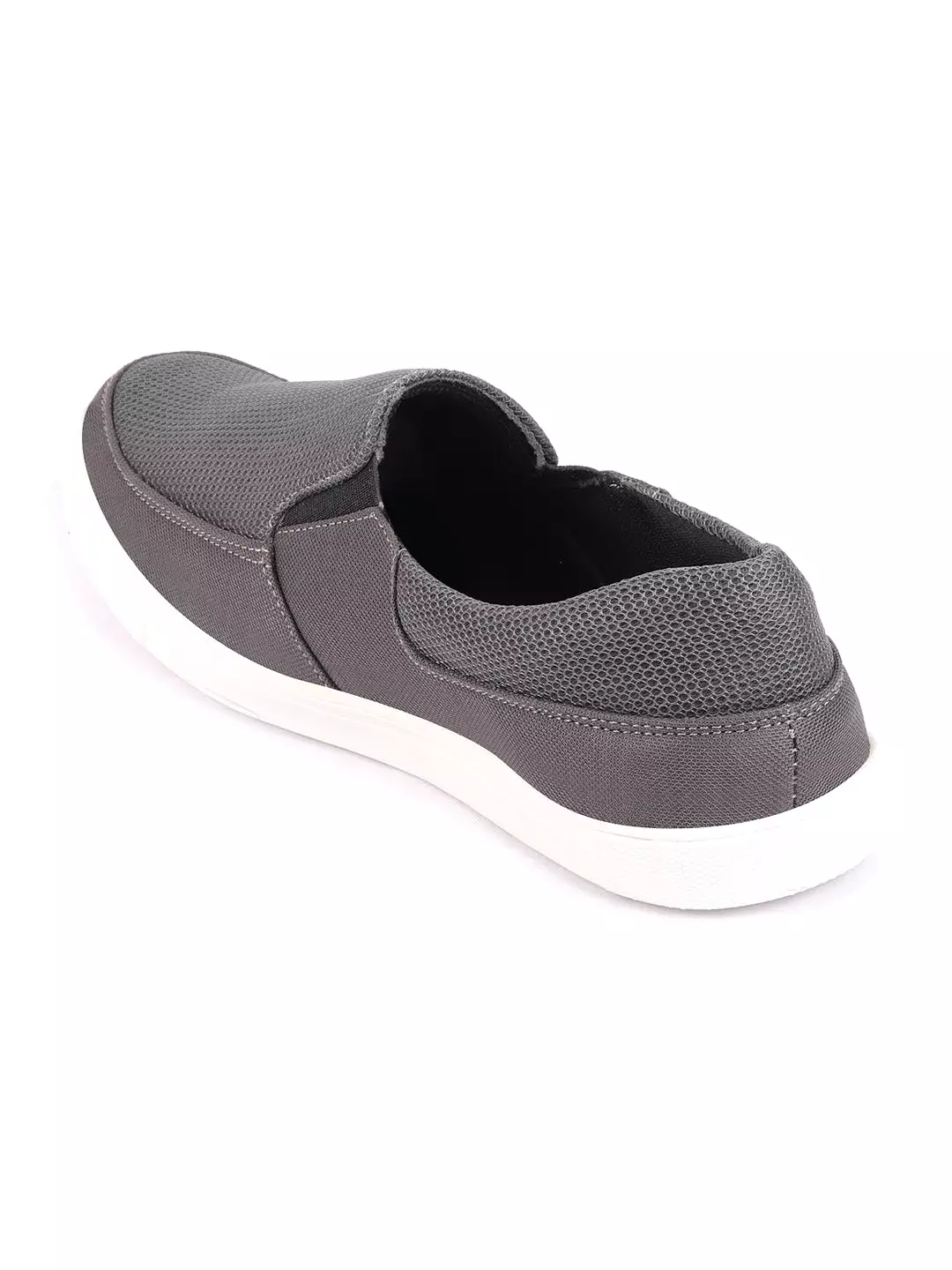 Men Grey Casual Slip-On Loafers