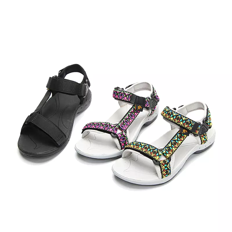 Men Sandals Ethnic Embroidery Jacquard Ribbon Flexible Non-slip Outdoor Summer Beach Sandals