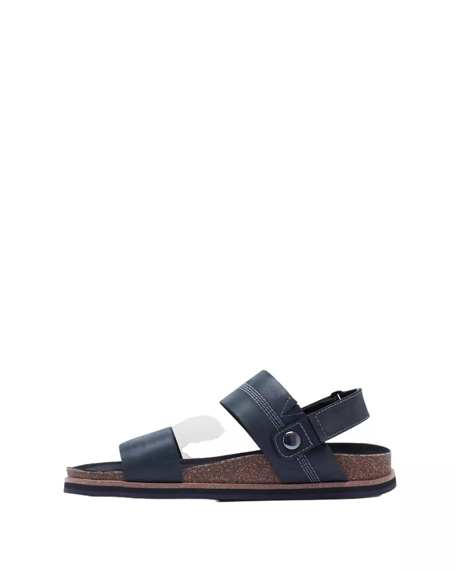 Mens Hush Puppies Cobber Black Sandals Slip On Leather Flip Flop