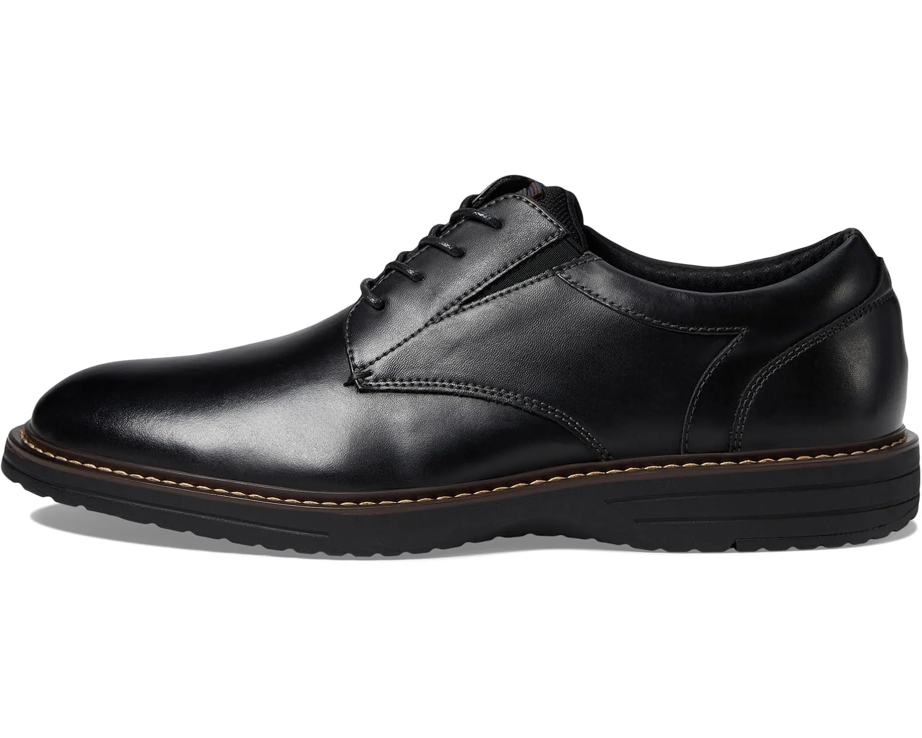 Men's Nunn Bush Griff Plain Toe Oxford Lightweight and Comfortable for All Occasions Leather Lace Up (Wide)