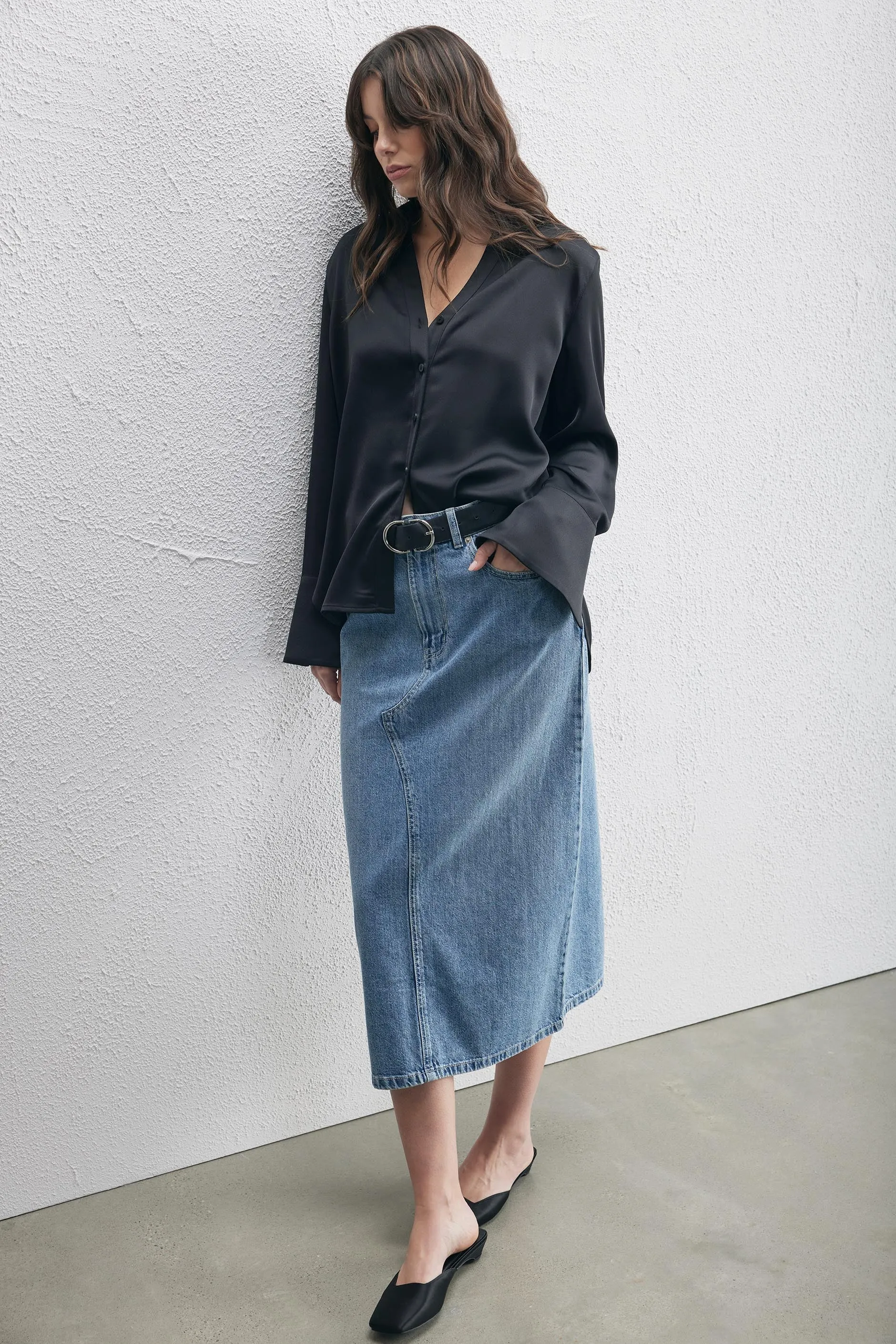 Mia Denim Midi Skirt