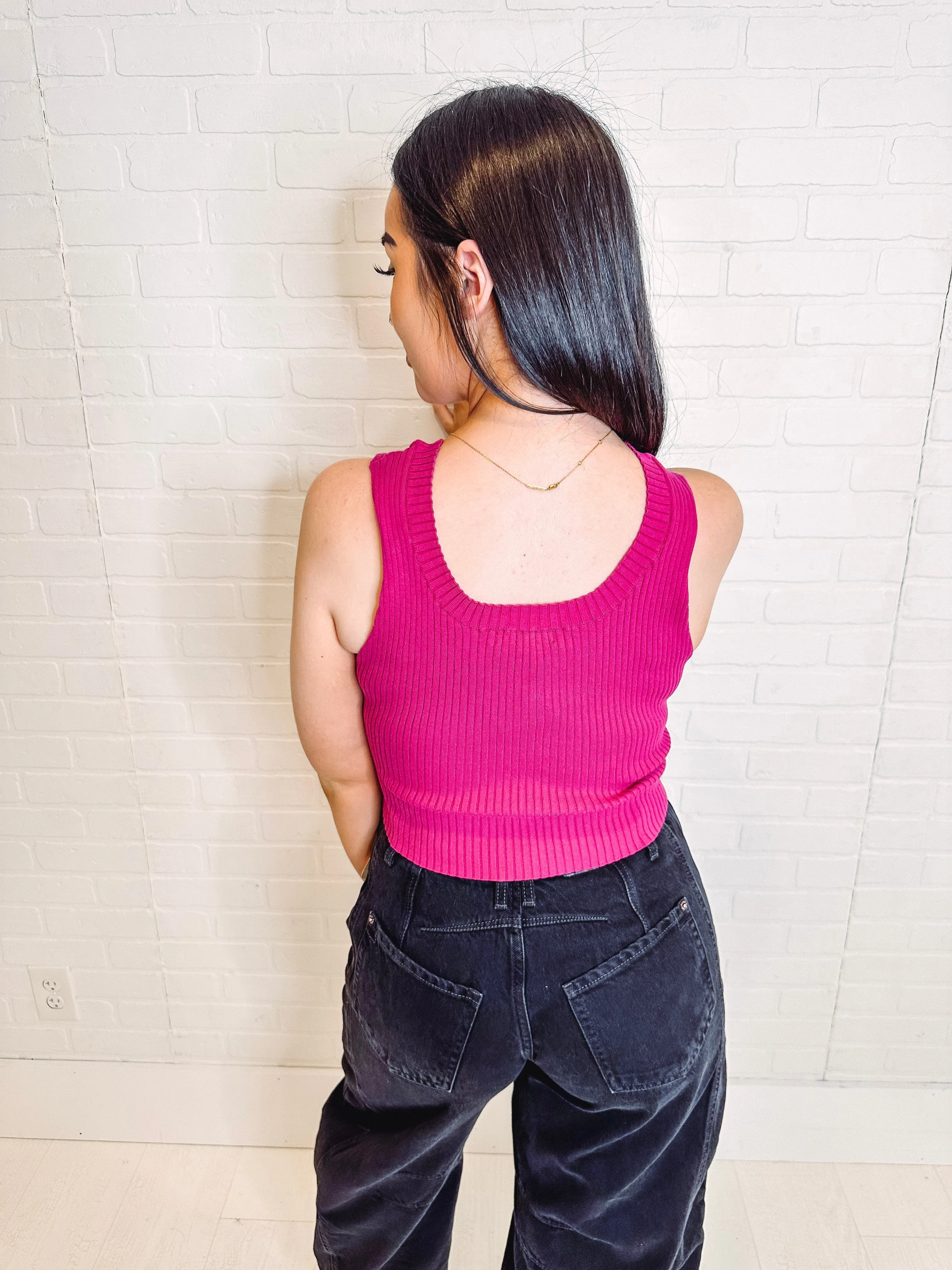 Miss Americana Ribbed Tank-- Pink