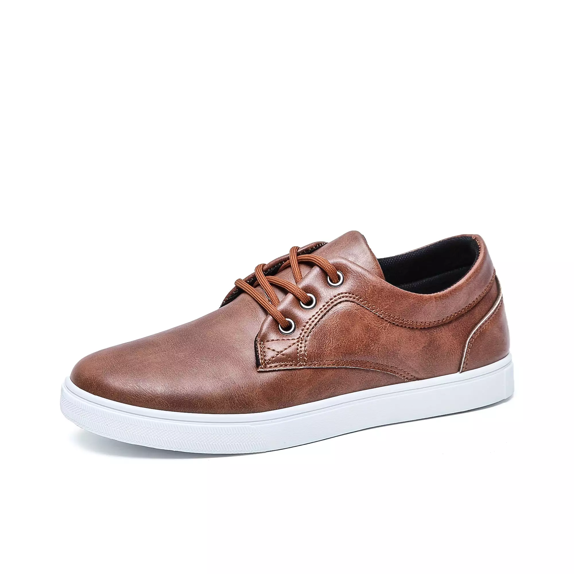 Modern Men's PU Leather Skate Shoes: Durable Design, Breathable Comfort, Enhanced Traction