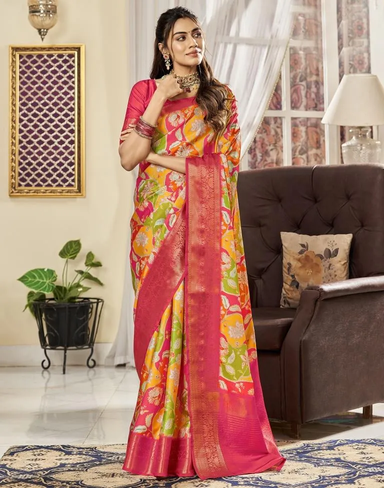 Multi Silk Printed Sarees