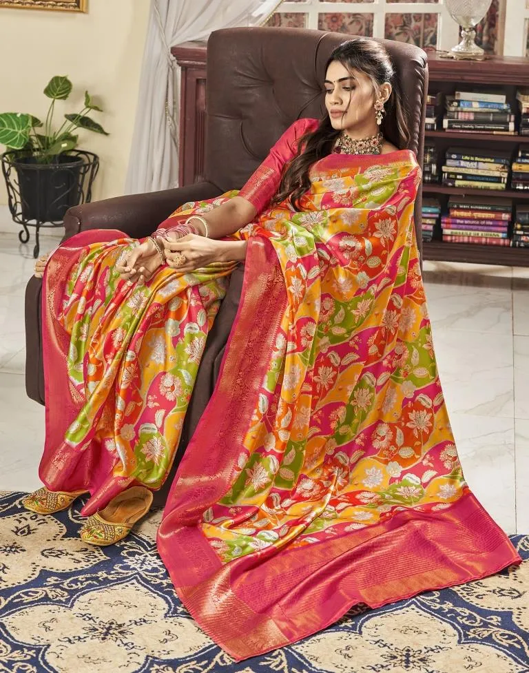 Multi Silk Printed Sarees