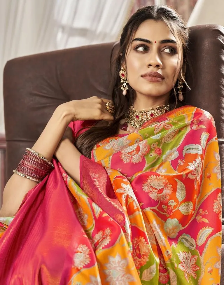 Multi Silk Printed Sarees