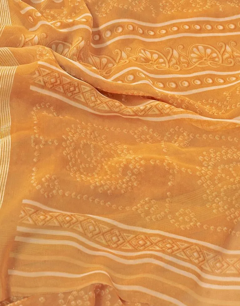 Mustard Yellow Georgette Bandhani Sarees