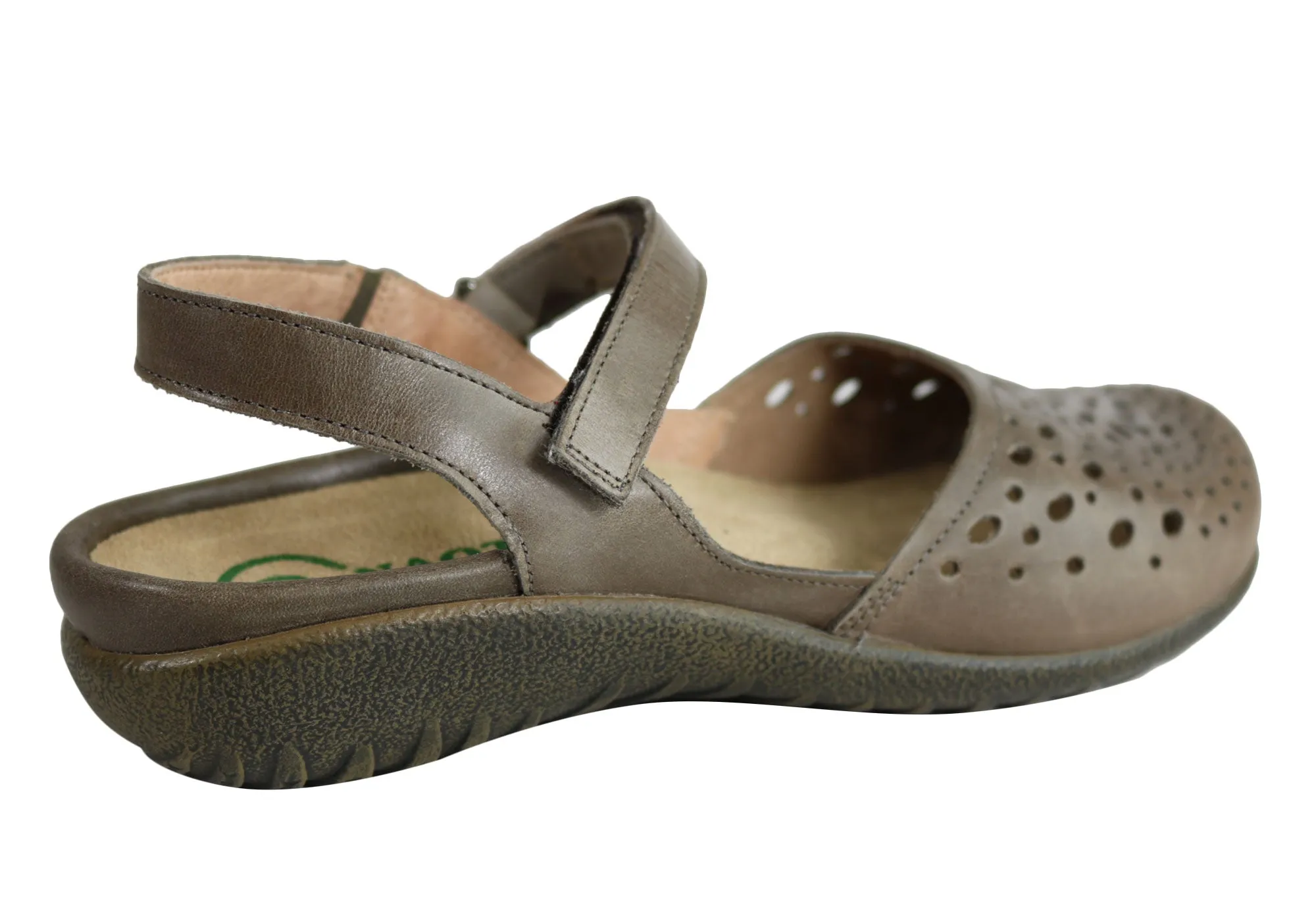 Naot Arataki Womens Closed Toe Orthotic Friendly Leather Flat Sandals