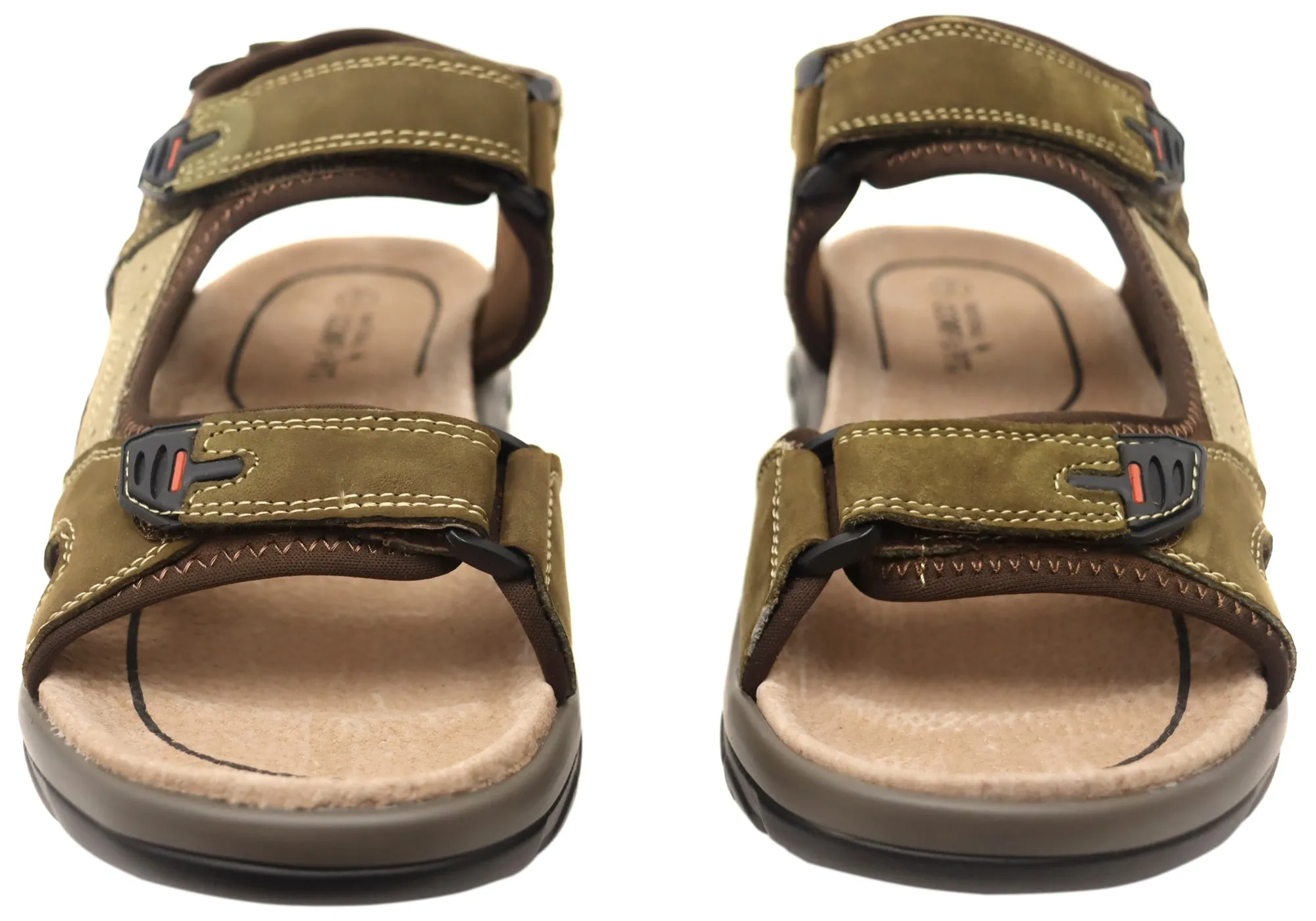 Natural Comfort Clift Mens Leather Adjustable Strap Sandals