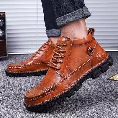 New Autumn Winter Cow Leather Men's Boots