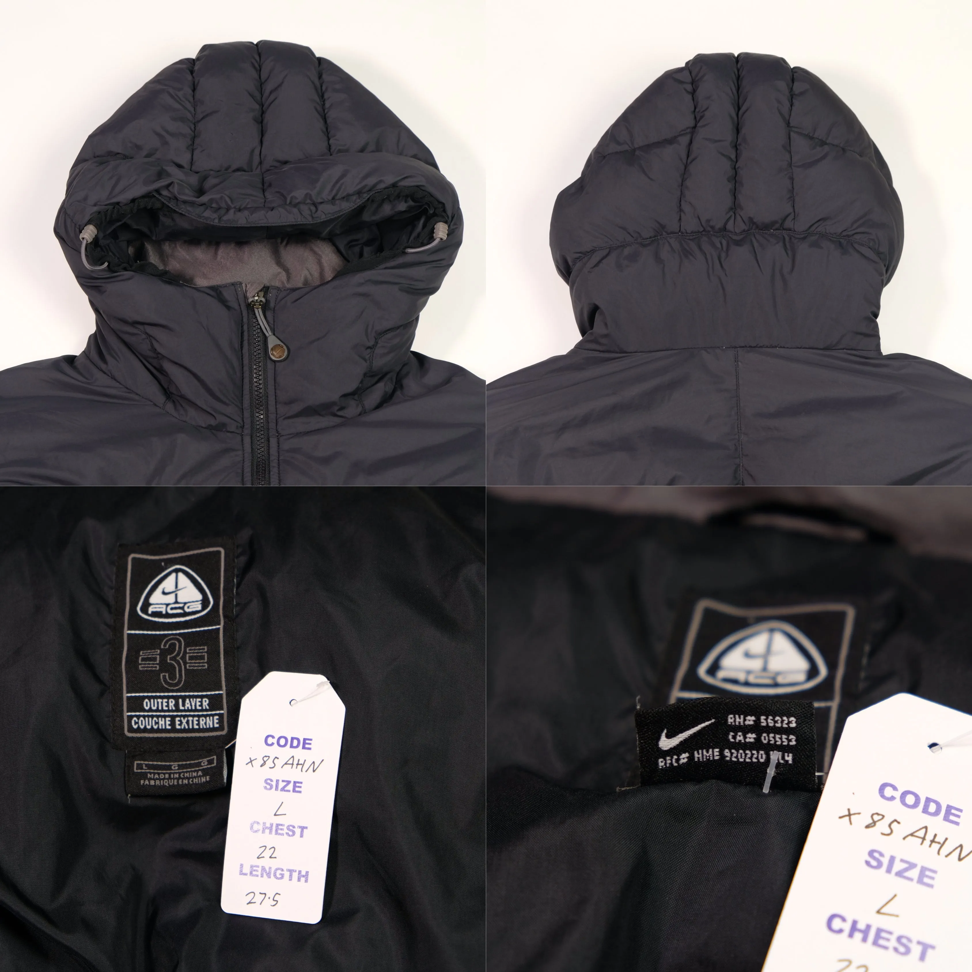 Nike ACG Vintage Black Down Puffer Jacket Large